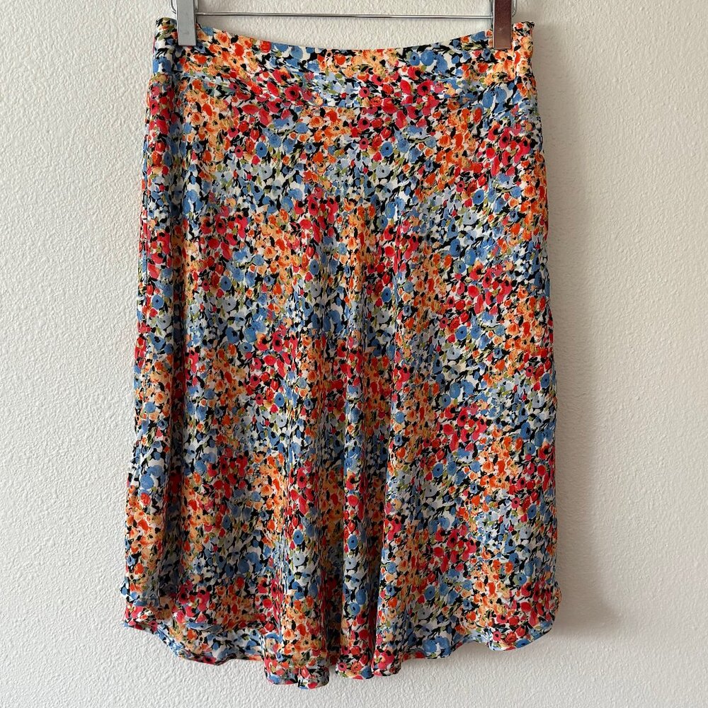 Nue Options Lined Floral Flared Skirt Size 4P